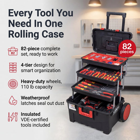 Lumen XXL 4 tool case for electricians (82 pcs)